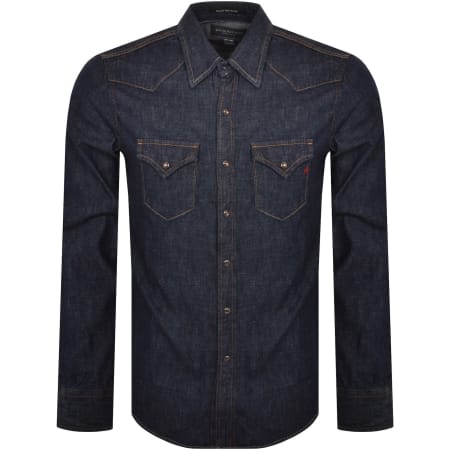 Product Image for Replay Denim Look Long Sleeved Shirt Blue