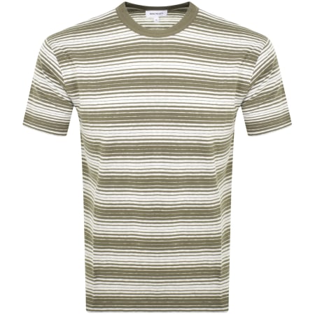 Product Image for Norse Projects Johannes Space Stripe T Shirt Green