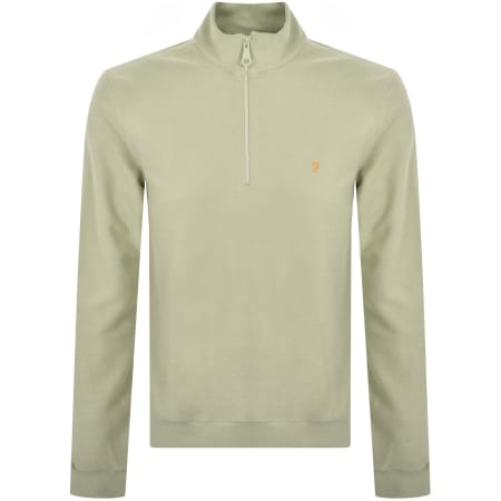 Product Image for Farah Vintage Weah Half Zip Sweatshirt Green