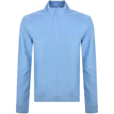 Product Image for Farah Vintage Weah Half Zip Sweatshirt Blue