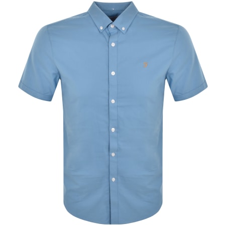Product Image for Farah Vintage Brewer Slim Short Sleeve Shirt Blue