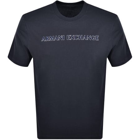Product Image for Armani Exchange Flocked Logo T Shirt Navy