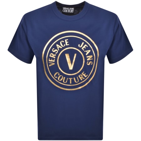 Product Image for Versace Jeans Couture Foil Logo T Shirt Blue