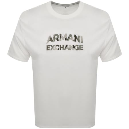 Product Image for Armani Exchange Camo Logo T Shirt White