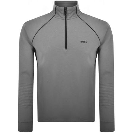 Product Image for BOSS Sweat 1 Half Zip Sweatshirt Grey