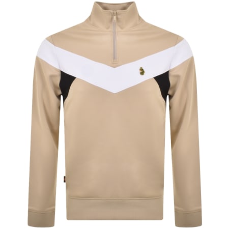 Product Image for Luke 1977 Quarter Zip Kratos Sweatshirt Beige