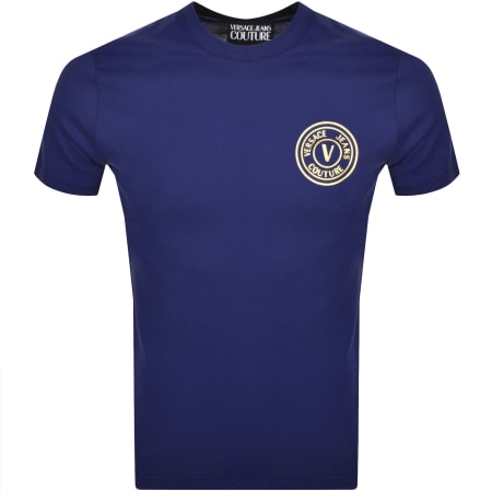 Product Image for Versace Jeans Couture Slim Fit Logo T Shirt Blue