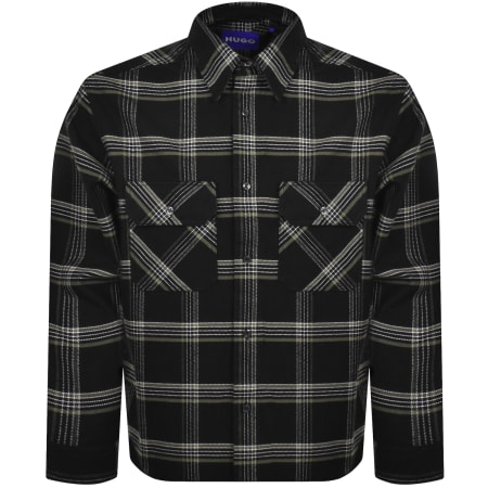 Product Image for HUGO Blue Ebolt Oversized Overshirt Black
