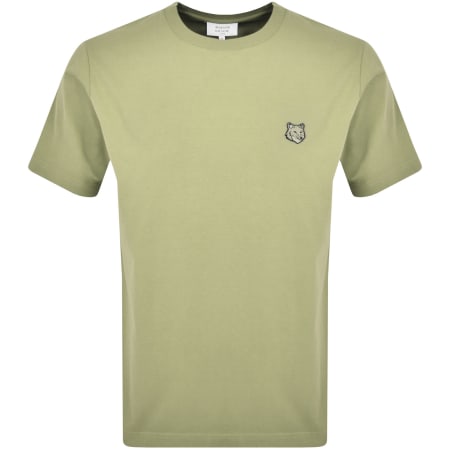 Product Image for Maison Kitsune Fox Head Patch T Shirt Green