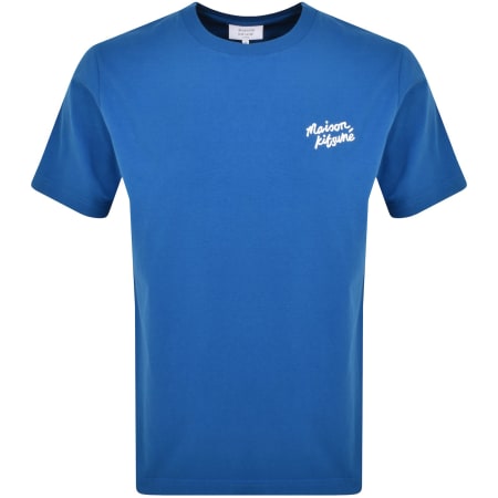 Product Image for Maison Kitsune Handwriting T Shirt Blue