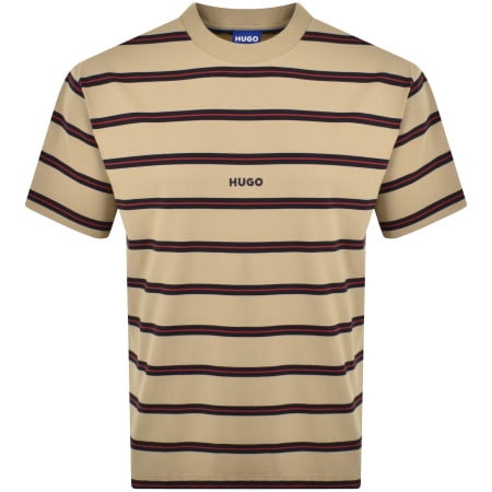 Product Image for HUGO Blue Nistripo Striped T Shirt Beige