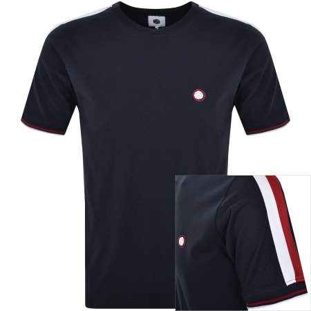 Product Image for Pretty Green Tilby Tape Crew Neck T Shirt Navy