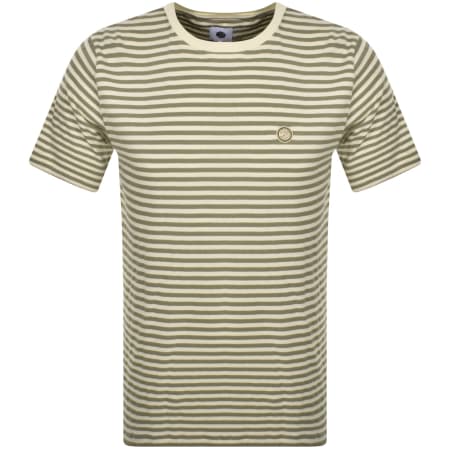 Product Image for Pretty Green Travis Stripe Crew Neck T Shirt Khaki