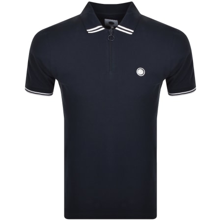 Product Image for Pretty Green Mountfield Zip Polo T Shirt Navy