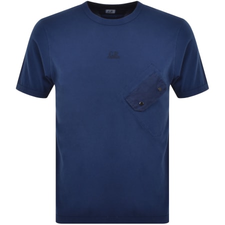 Product Image for CP Company Jersey Logo T Shirt Blue