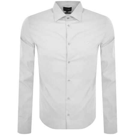 Product Image for Emporio Armani Logo Long Sleeve Shirt White