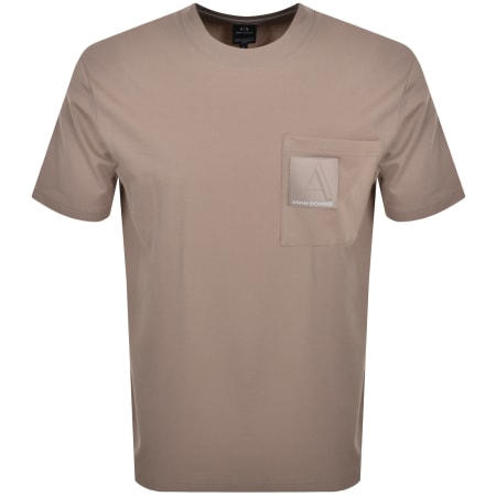 Product Image for Armani Exchange Crew Neck Logo T Shirt Brown