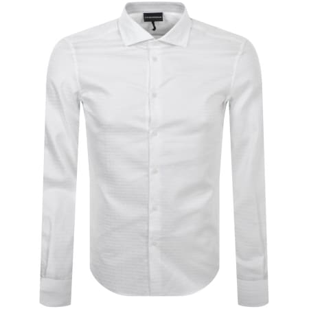 Product Image for Emporio Armani Logo Long Sleeve Shirt White