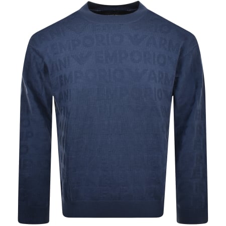 Product Image for Emporio Armani Logo Wool Jumper Blue