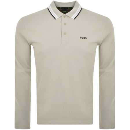 Product Image for BOSS Plisy Long Sleeve Polo T Shirt Beige