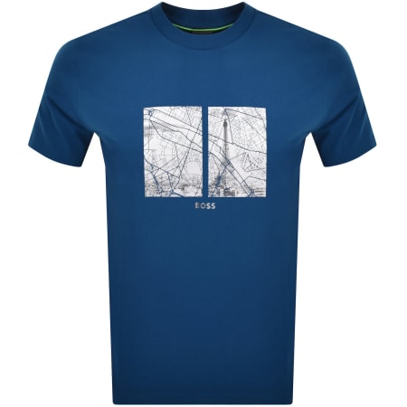 Product Image for BOSS Tee 4 Reflective Effect T Shirt Blue