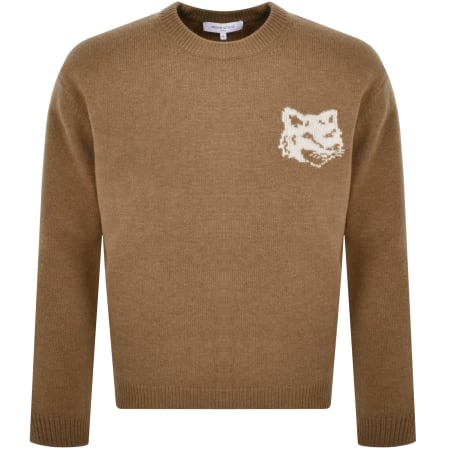 Product Image for Maison Kitsune Fox Head Knit Jumper Orange