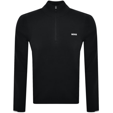 Product Image for BOSS Ever X Quarter Zip Knit Jumper Black