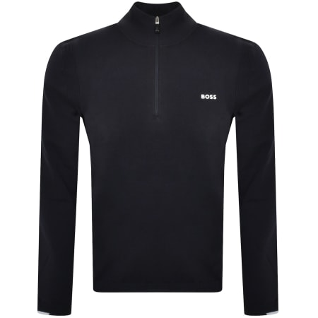 Product Image for BOSS Ever X Quarter Zip Knit Jumper Navy