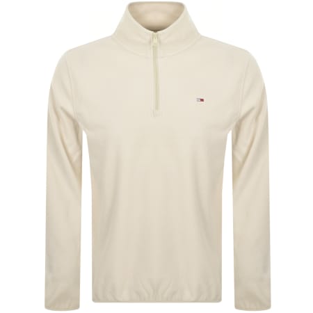 Product Image for Tommy Jeans Quarter Zip Badge Fleece Cream