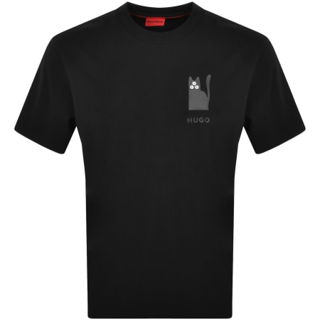 Product Image for HUGO Dicatiko 3 Eyed Cat T Shirt Black