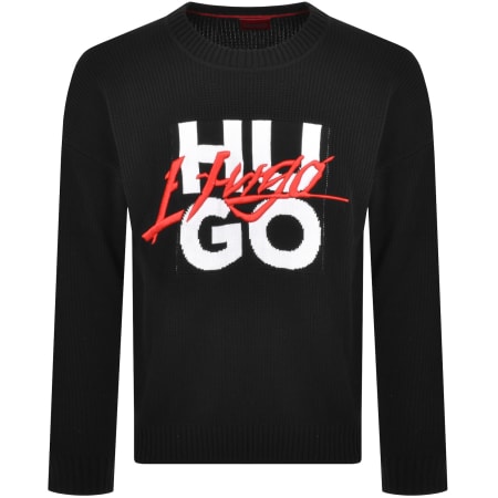 Product Image for HUGO Semou Thriller Knit Jumper Black