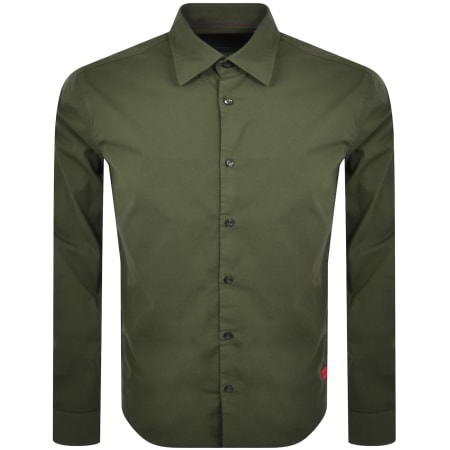 Product Image for HUGO Long Sleeved Ermo Shirt Green