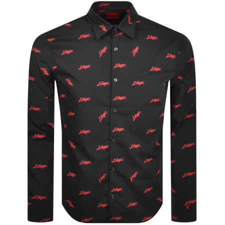 Product Image for HUGO Ermo Logo Pattern Shirt Black