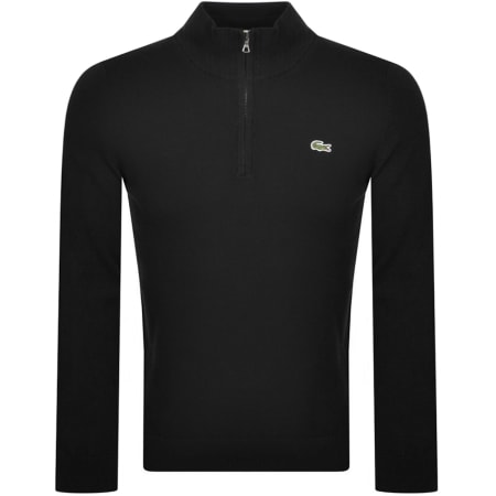 Product Image for Lacoste Half Zip Logo Knit Jumper Black