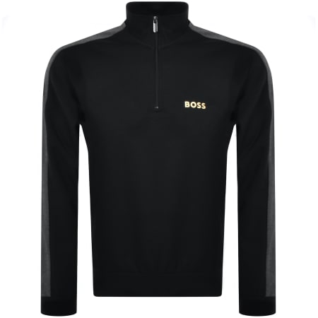 Product Image for BOSS Quarter Zip Sweatshirt Black