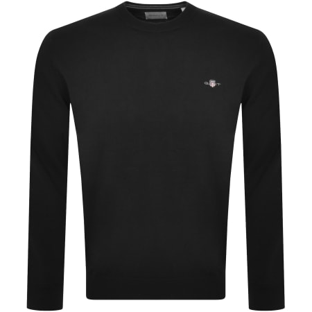 Product Image for Gant Classic Cotton Crew Neck Knit Jumper Black