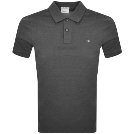Product Image for Gant Regular Shield Pique Polo T Shirt Grey
