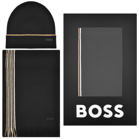 Product Image for BOSS Enzo Beanie And Scarf Gift Set Black