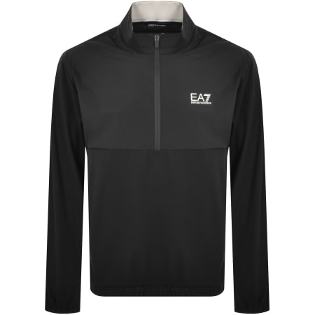 Product Image for EA7 Emporio Armani Half Zip Logo Sweatshirt Black