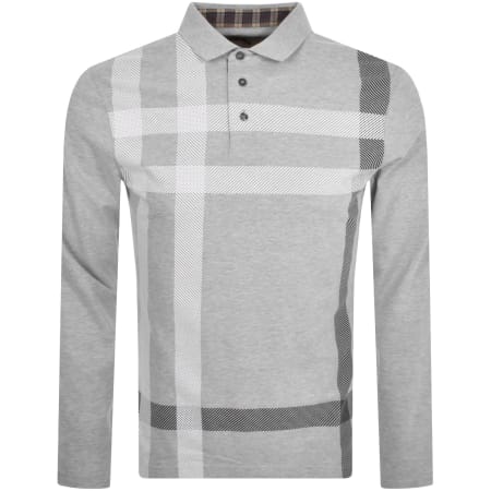 Product Image for Barbour Blaine Long Sleeve Polo T Shirt Grey