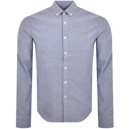 Product Image for Farah Vintage Brewer Long Sleeve Shirt Blue