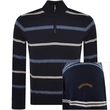 Product Image for Paul And Shark Wool Quarter Zip Jumper Navy
