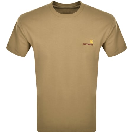 Product Image for Carhartt WIP American Script Logo T Shirt Brown
