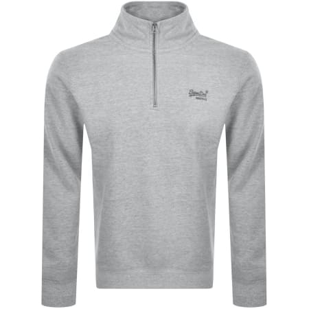 Product Image for Superdry Essential Logo Henley Sweatshirt Grey
