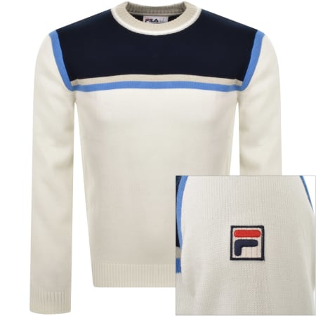 Product Image for Fila Vintage Stripe Crew Jumper Cream