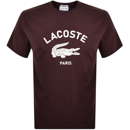 Product Image for Lacoste Paris Logo T Shirt Burgundy