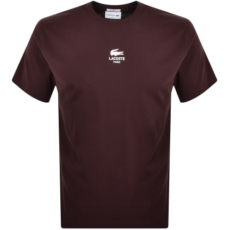 Product Image for Lacoste Paris Small Logo T Shirt Burgundy