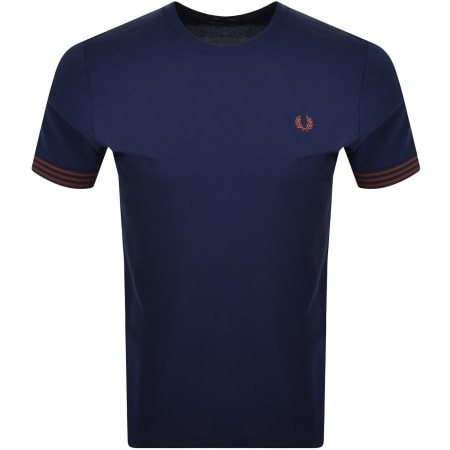 Product Image for Fred Perry Striped Cuff T Shirt Navy