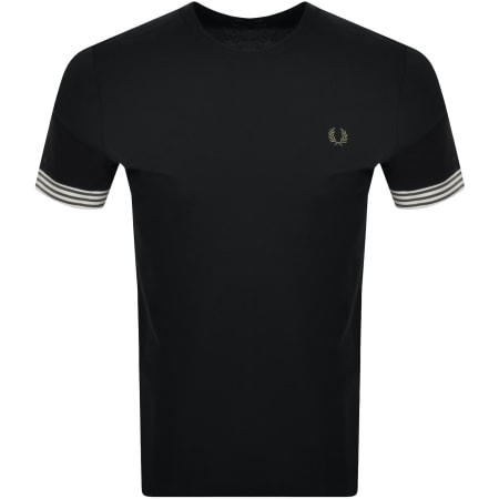 Product Image for Fred Perry Striped Cuff T Shirt Black