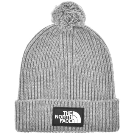 Product Image for The North Face Logo Box Pom Beanie Hat Grey